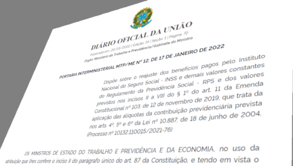 Liberado o envio de eventos de folha para o eSocial após publicação de portaria que reajusta valores previdenciários em 2022